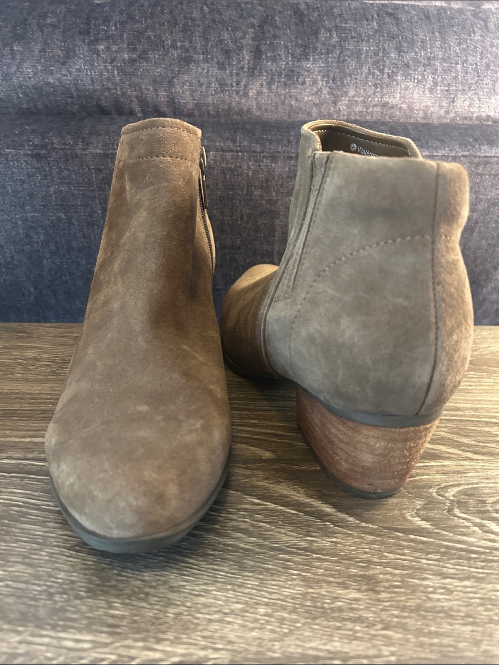 Blondo - Suede Brown Ankle Booties W/side Zip - Women's Casual Chelsea. 9M